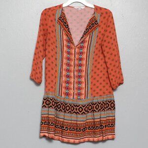 Jack by BB Dakota tribal boho peplum print tunic dress
